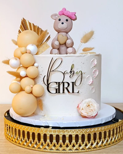 Dekor na tort na baby shower - napis Baby GIRL