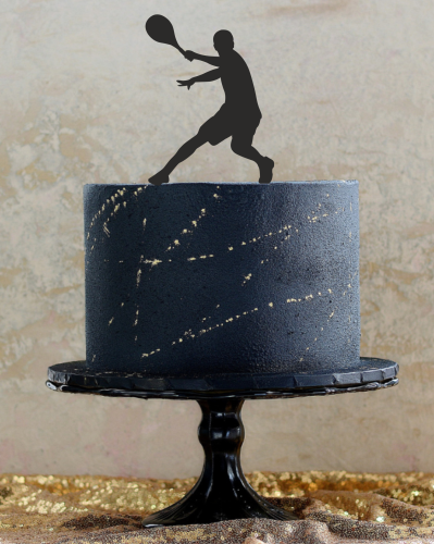 Topper na tort  - sylwetka tenisisty topper tenisista rakietka do tenisa