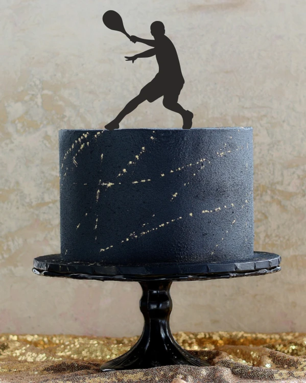 Topper na tort  - sylwetka tenisisty topper tenisista rakietka do tenisa