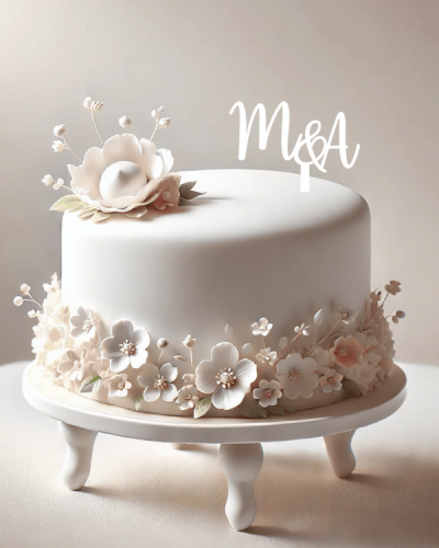 Mini toppery mini pikery na tort / babeczki - mini inicjały ślubne ślubne mini litery na tort