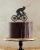 Topper urodzinowy na tort - Rowerzysta, rower, sylwetka rowerzysty. Topper na tort dla rowerzysty