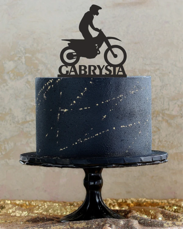 Topper na tort - Motocross z imieniem. Topper na tort motor z imieniem. Topper motor, topper motocross