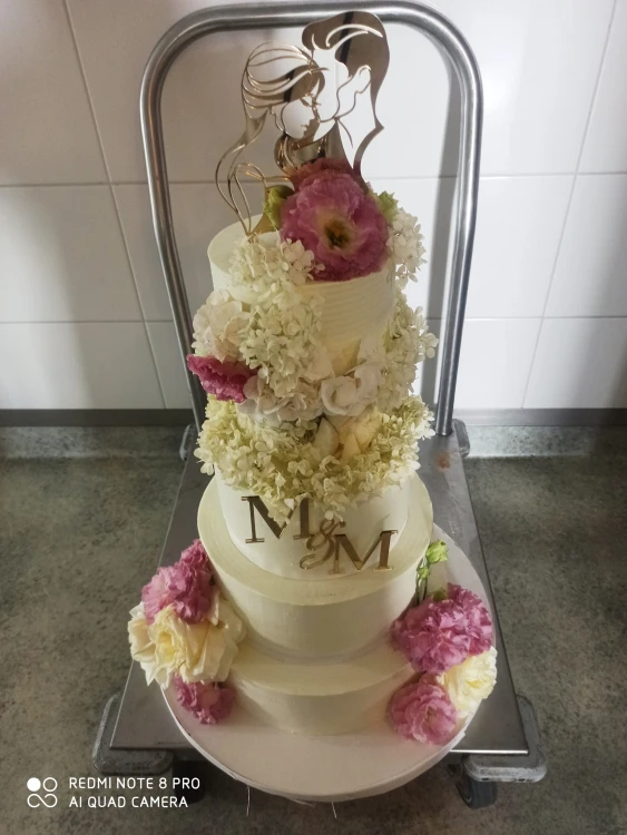 Topper linearny na tort - Ślubna para elegancka (Ciacha Agi)