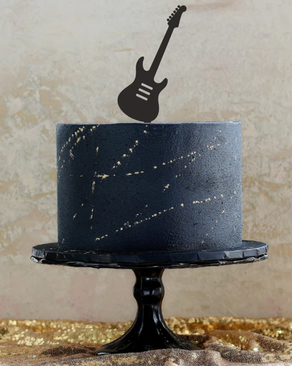 Topper na tort z gitarą elektryczną. Gitara elektryczna na tort