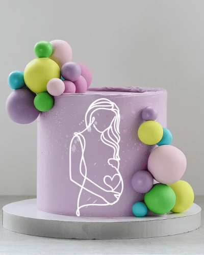 Dekor na tort na baby shower - Linearna kobieta w ciąży Ciężarna kobieta